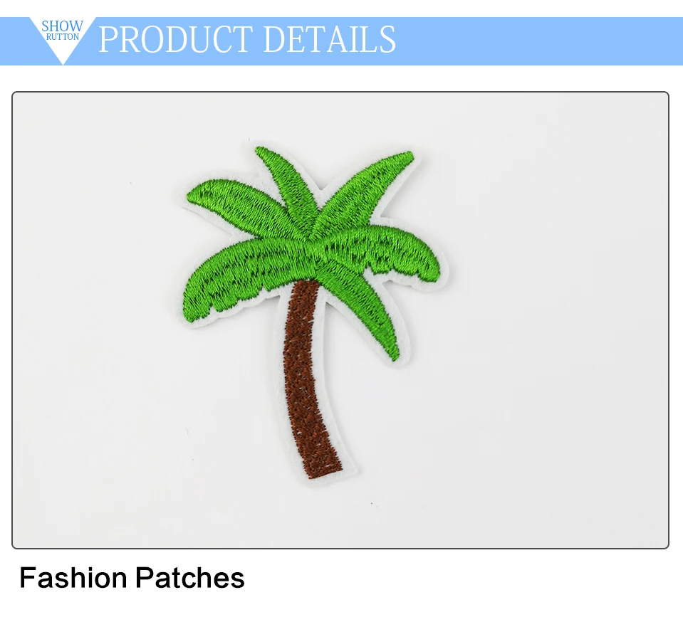 3D Embroidery Patch Christmas Tree Coconut Tree Cactus Embroidery Patches Applique DIY Iron On Stickers On Clothes Vest (2)