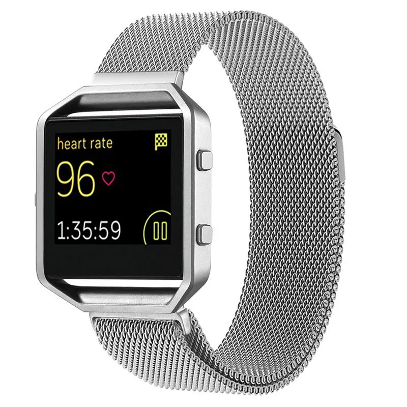 For Fitbit Blaze New Milanese Magnetic Stainless Loop Wrist Band Strap Frame 