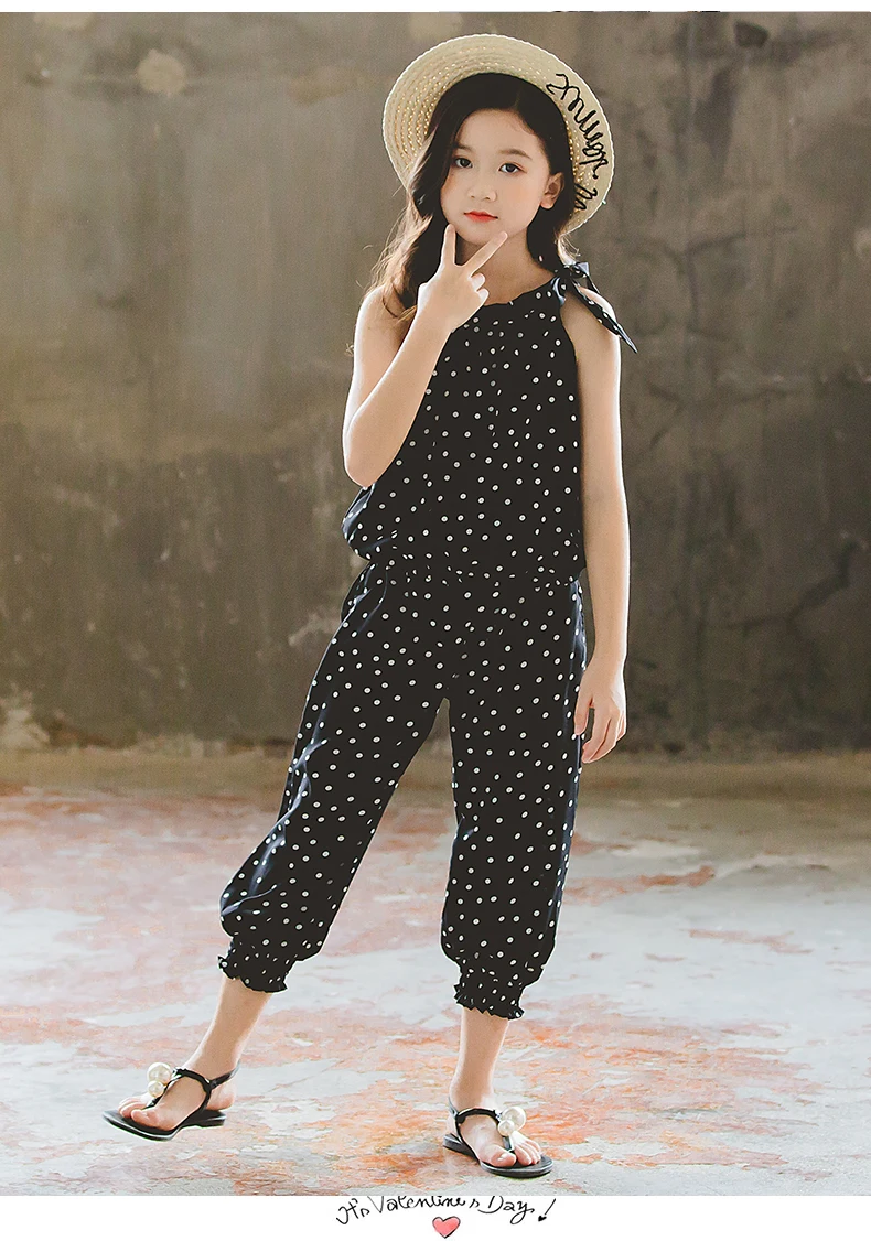 2019 Summer Polka Dot Girls Clothes Set_08