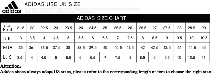 adidas size chart mens shoes