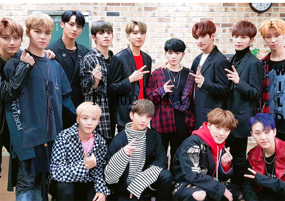 Корейская группа seventeen плакат ясное изображение наклейки на стену украшение дома хорошее качество печать белая бумага с покрытием домашний арт бренд