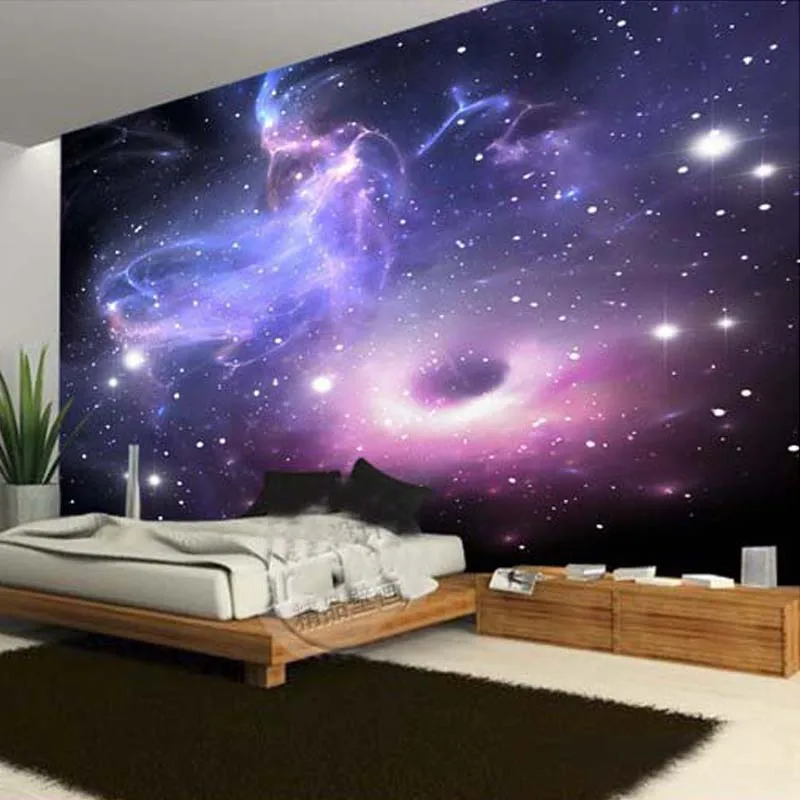 Custom Any Size 3d Wall Mural Wallpaper For Bedroom Walls Modern Abstract Universe Stars Galaxy Living Room Ceiling Wallpaper 3d