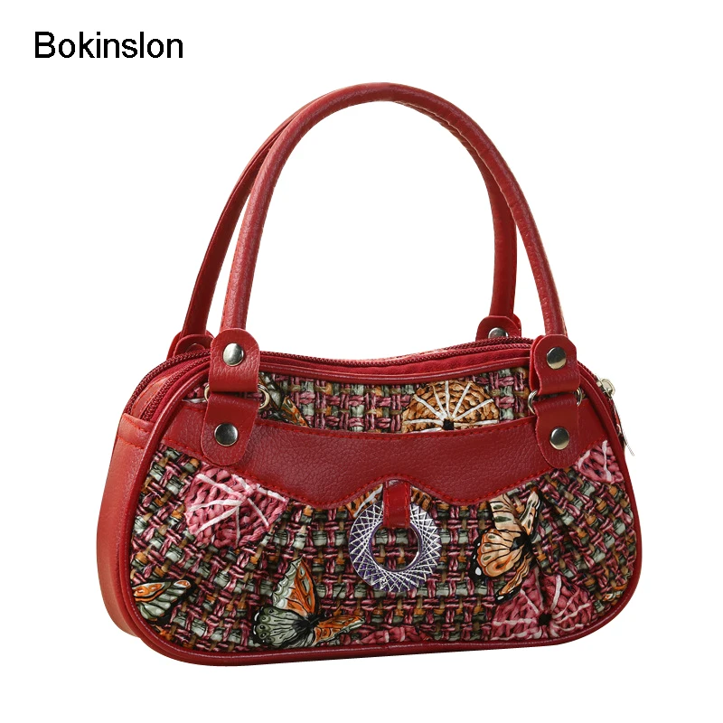 

Bokinslon Brand Handbags Woman Fashion PU Leather Women Handbags Bags Casual Printing Ladies Bags