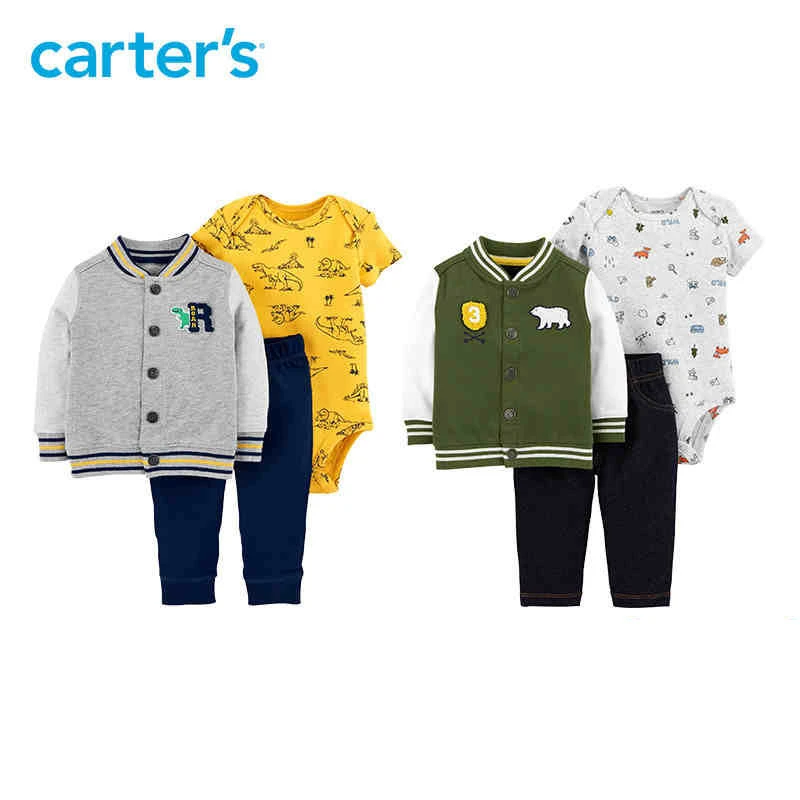 Carters 3 piezas ropa de bebé niño chaqueta de béisbol mono pantalones  largos ropa de bebé recién nacido conjunto primavera otoño  121I623/121I724|Conjuntos de ropa| - AliExpress
