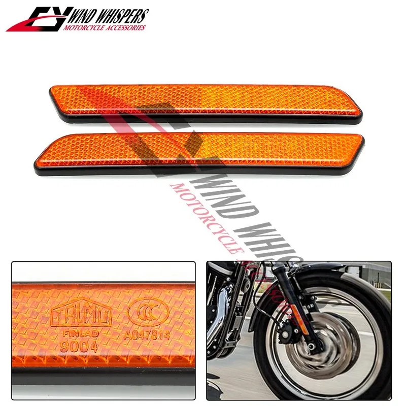2x Motorcycle Front Fork Leg Reflector Safety Warning For Harley