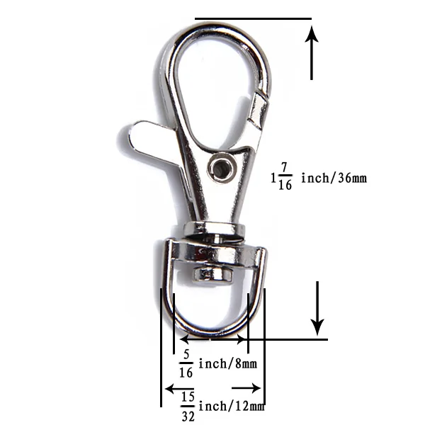 5pcs 5/16 Inch Swivel Trigger Snap Hooks for Key Chains Small Dog Leashes Hanging Crafts Silver