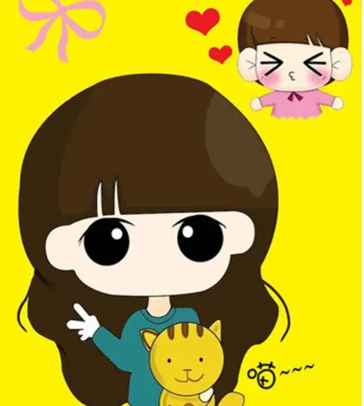 

D14 5D Diy Diamond Painting cartoon American girl Cross Stitch cartoon diamond painting abstract