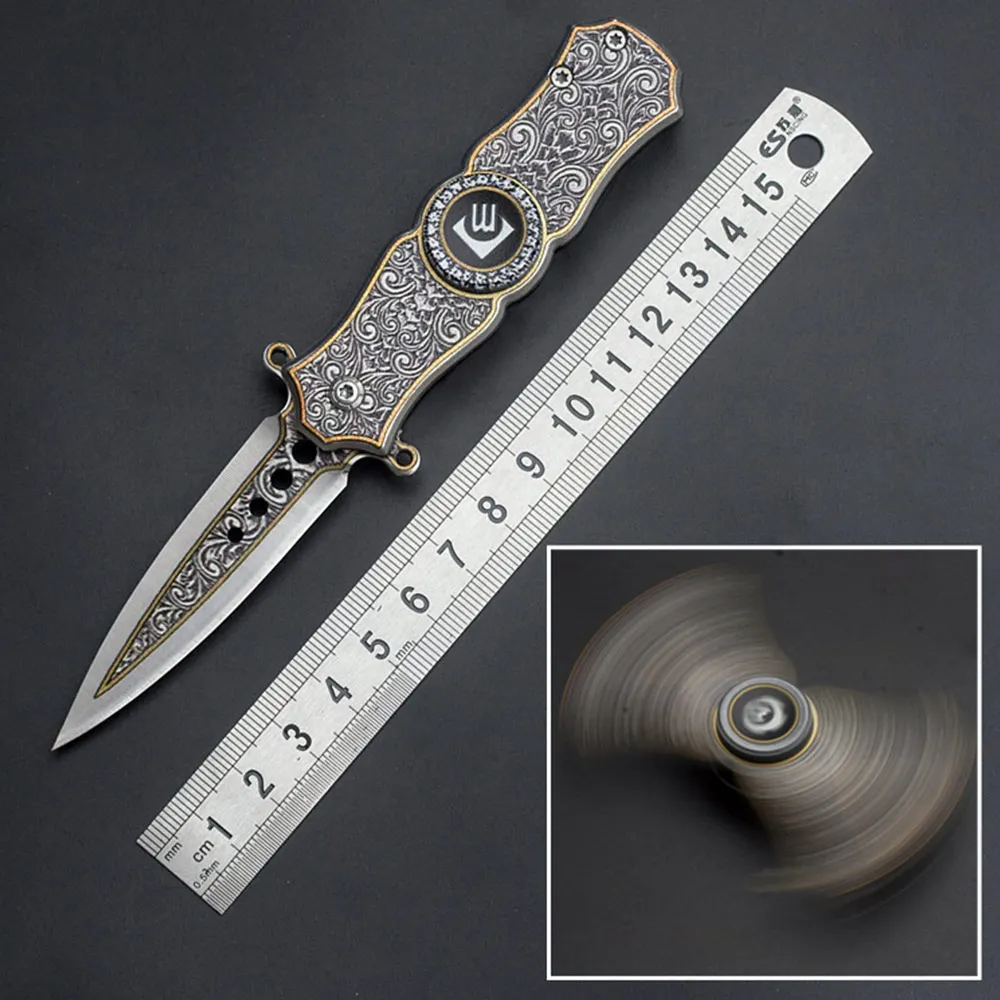 

Super PDR Cool Tip Gyro Tactical Survival Camping Knife Folding Blade Peeling Pocket Knife Mini Portable Outdoor Survival Tool