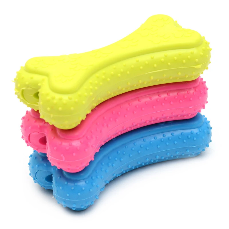 

2019 New Dog Squeak Toys Hollow Bone Training Chew Toy For Puppy Cat Interactive Pet Dog Toys For Nature Rubber