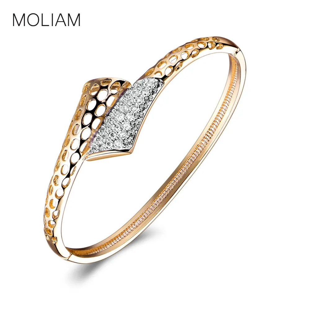 

MOLIAM Women Jewellery Bangles 2017 High Quality AAA Cubic Zirconia Crystal Charm Bracelet Bangle for Women MLZ025