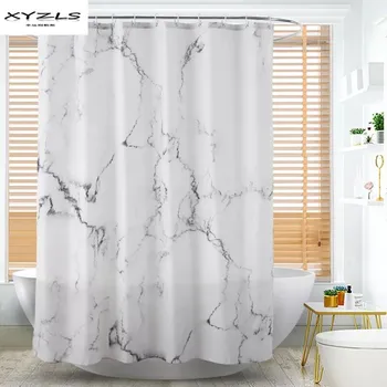 

XYZLS Waterproof 3D Shower Curtain Marbling Printed Polyester Bath Screens Curtains for Bathroom Home Decor Bathroom Products