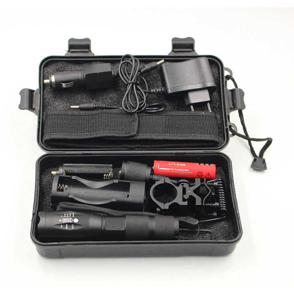 

Litwod Z10 Hunting light LED flashlight lighting XML T6 zoomable torch lantern portable light Remote Switch Charger tool box