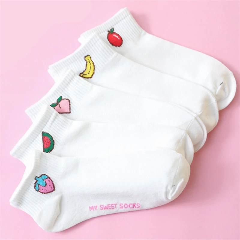 

1 Pair Cartoon Cute Women Short Socks Spring Summer Autumn Cotton Fruit Comfortable Socks