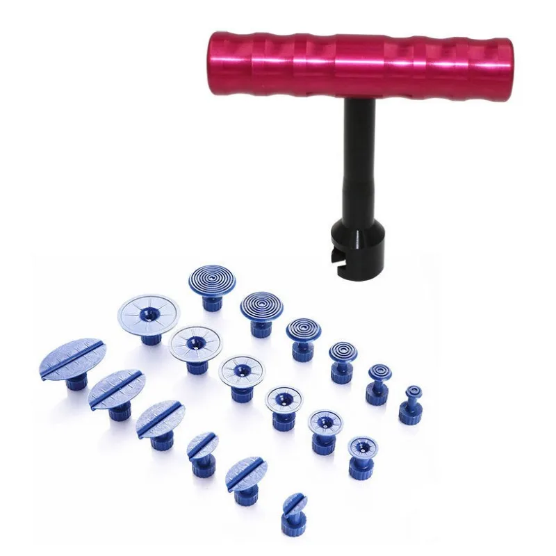 Car T Bar Puller 18 Tabs Auto Body Paintless Dent Repair Set Hail