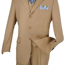 Светло-коричневые свадебные костюмы для мужчин, изготовленные на заказ, на заказ светло-коричневые 3 кнопки с отворотом для мужчин светло-коричневый свадебный костюм