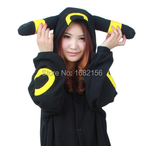 Adult Anime Pokemon Cosplay Costume Black Pikachu Umbreon Onesie Unisex Pajamas Party For Women Man 15.jpg
