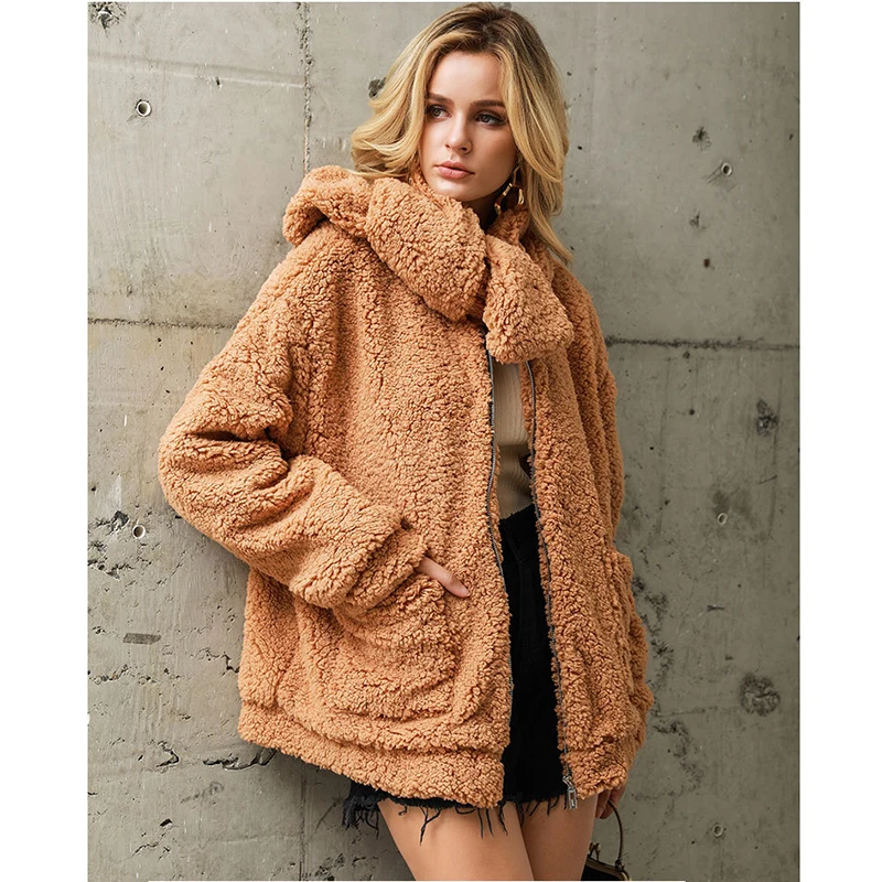 faux fur teddy bear coat