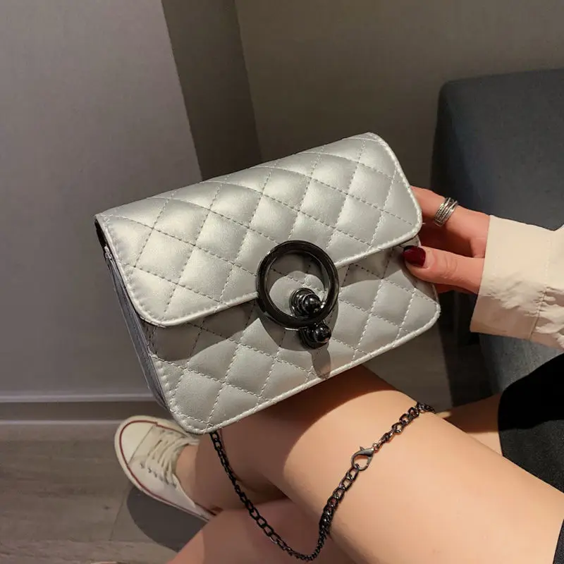 Youbroer Mini Bag with Lacing Chain Diamond Lattice Womens Bags Handbags