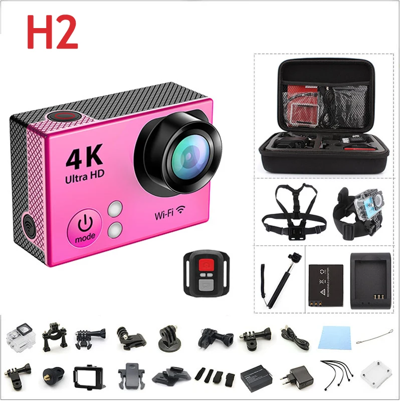 2017 NEW! 4K Ultra HD WiFi sport action camera Slim 1:1 as Gopro Hero 4 Video Cam Go Underwater waterproof H2 pro style