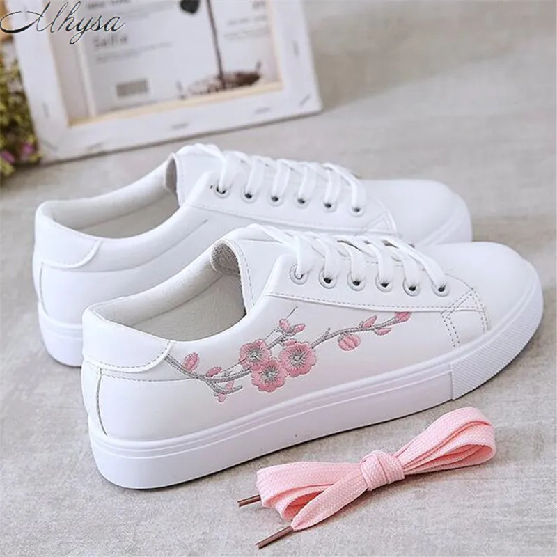 

Mhysa 2019 spring autumn new ladies fashion casual white shoes comfortable PU to help non-slip wear-resistant sneakers L346