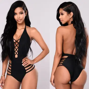 

One-Piece Womens Sexy Backless Swimsuit Push Up Padded Bikini Swimwear Brazilian Bathing Suits Monokini Beachwear
