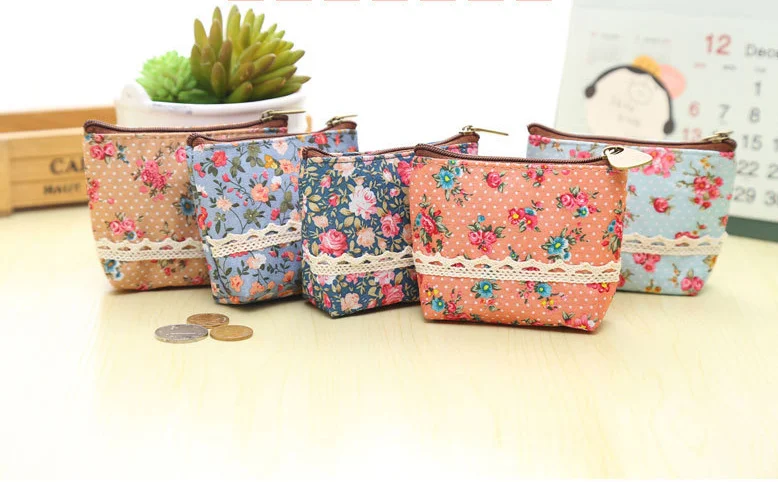 5Colors , Super Sweet 10CM Approx. Floral Coin Bags , Coin Wallet Gift BAG , Lady&#39;s Coin Purse ...