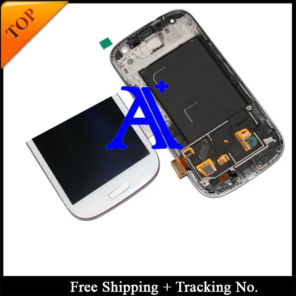 

Free Shipping 100% tested  Original  For Samsung Galaxy S3 i9300 i9305 i747 LCD Digitizer Assembly with frame - White/Black/Blue