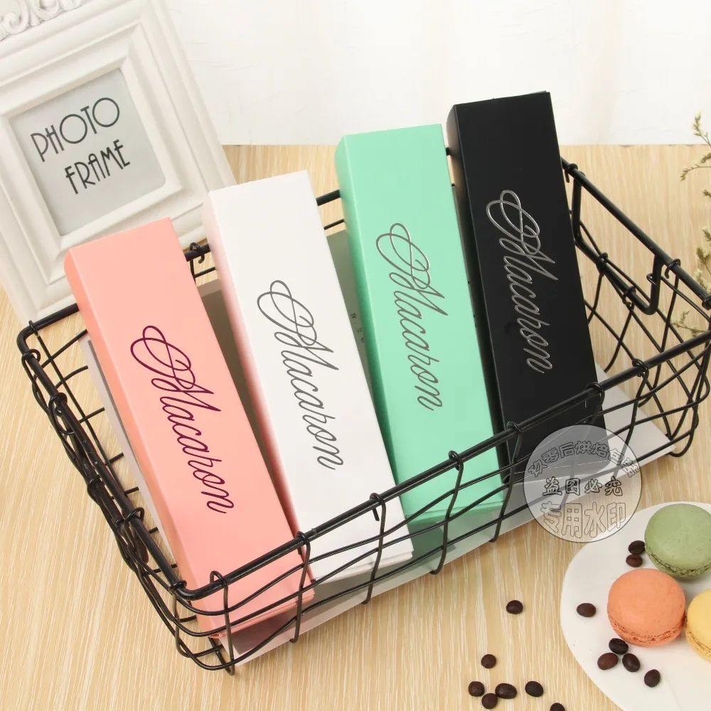 

Rectangle 6 cavities red pink and black Macarons Boxes , Biscuits Box 10pcs/lot cookie packaging boxes