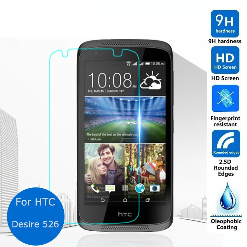 Закаленное стекло для Htc Desire 526 4G Lte защитная пленка 0 26 мм 2 5 9h HD прозрачная 526G + Dual Sim