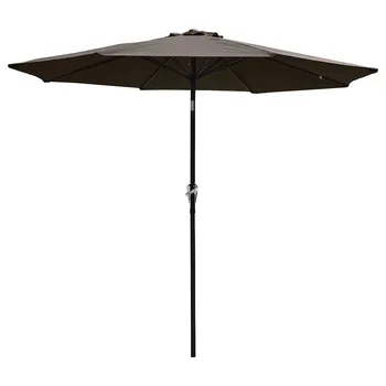 

YesHom 9ft Aluminum Outdoor Garden Patio Umbrella with Crank Tilt Deck Market Yard Beach Pool Cafe Chocolate