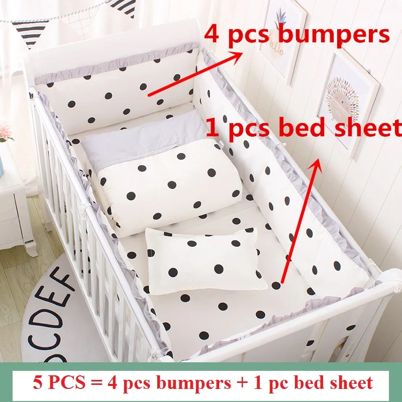 Супер Мягкое хлопковое детское постельное белье для новорожденных, съемное постельное для колыбели, набор в кроватках для младенцев, защита для кроватки, бамперы