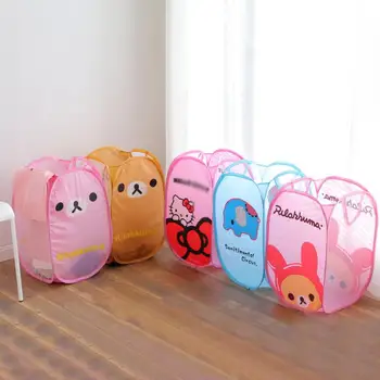 

Toys Laundry Nylon Storage Basket Cartoon Printed Storage Basket Folding Bucket Dirty Clothes Sundry Dirty Basket Marine ball