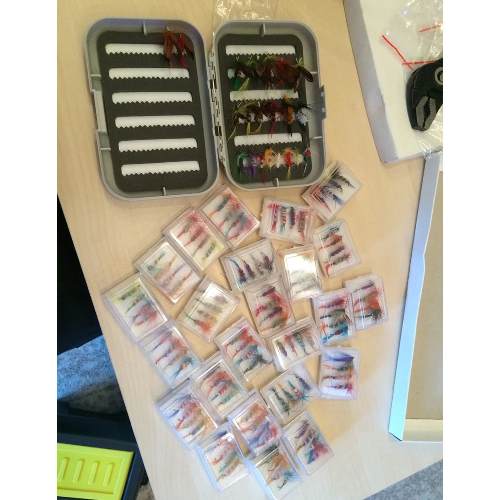 96 unids/set diferentes moscas secas pesca trucha salmón moscas secas pesca anzuelo pesca