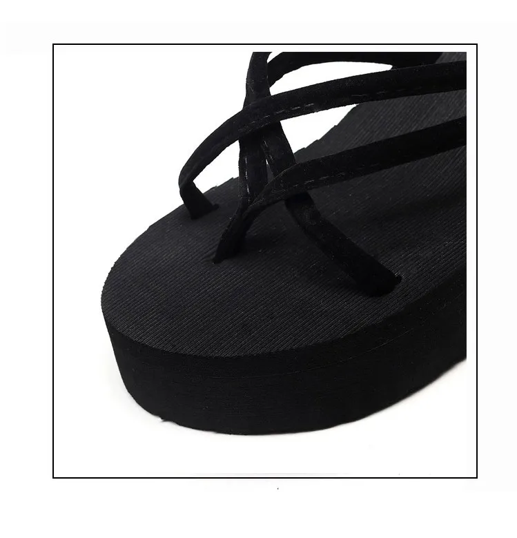 Модные летние женские шлепанцы на высоком каблуке; повседневные пляжные сандалии на платформе