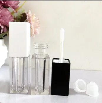 

2018 New 200pcs DIY square Lip Glaze tube black and white lip gloss cosmetic package