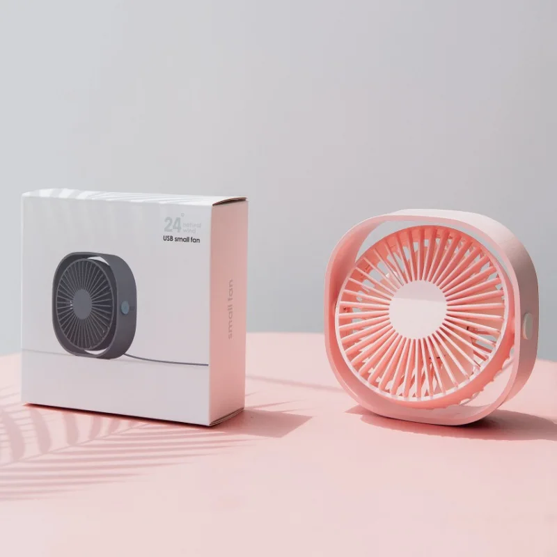  360 Rotatable Mute USB Fan Pink Mini Desk Fan Has An Adjustable 3 Speed Silent Design Brushless Mot