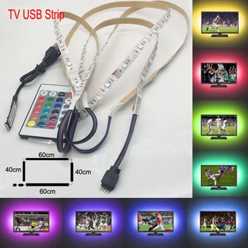 

5V 1M/2M/3M Nowaterproof RGB 5050SMD Led Strip Can Change Color For TV Background Lighting With USB IR Controller