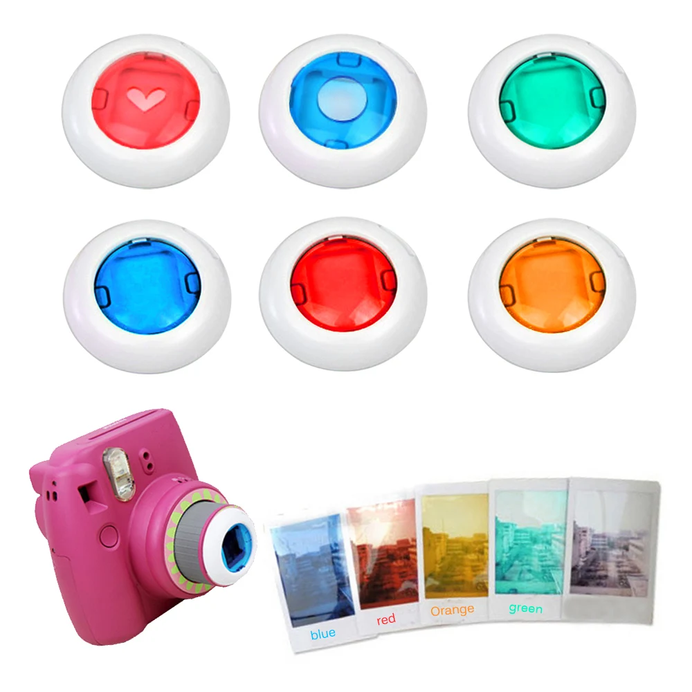 

SUNNYLIFE 6pcs Colorful Square Close-up Lens 6 Style Camera Filter for Fujifilm Instax Mini 9 8 8 7S KT Instant Print Digital