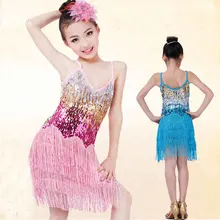 Детская Детское платье для латинских танцев для девочек Samba этап платье Танцы платье девушка Латинской танцевальная одежда костюм
