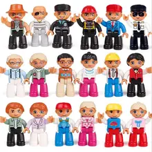 1pcs Big Size Building Blocks Compatible With duploe Family Worker Police Figure Toys For Kids Christmas Gift