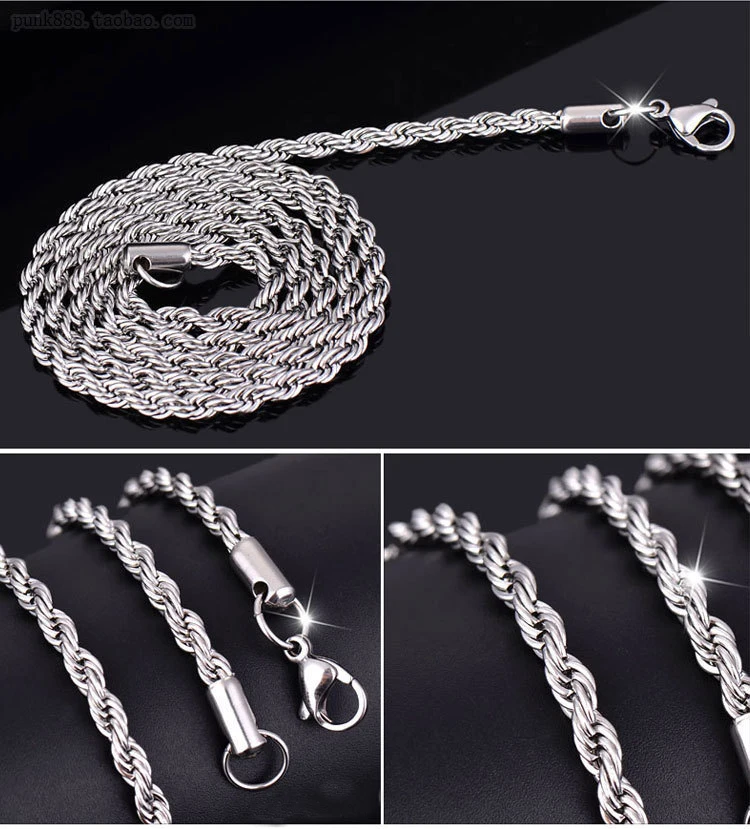 

Stainless Steel Twisted Singapore Chain Necklace Titanium Steel Men Link Cuban Chain Wholesale Diy Jewelry Accessories