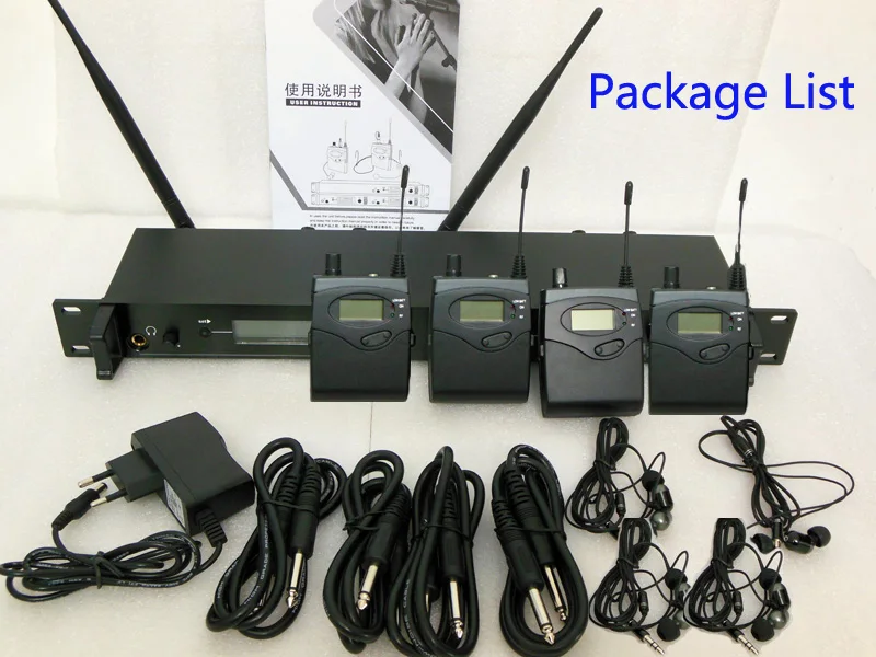 4 Pack Receivers + Wireless In Ear Monitor System