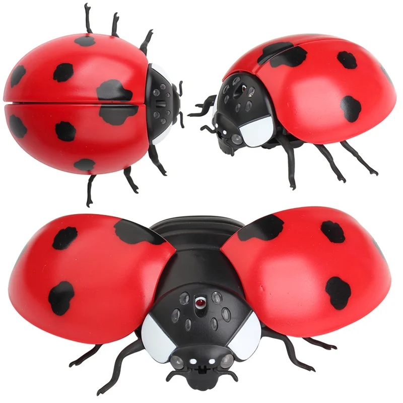 

[Best] Trick toys Remote control animal LED light IR RC insects beetles ladybird electronic pet robot model Prank toy joke toy