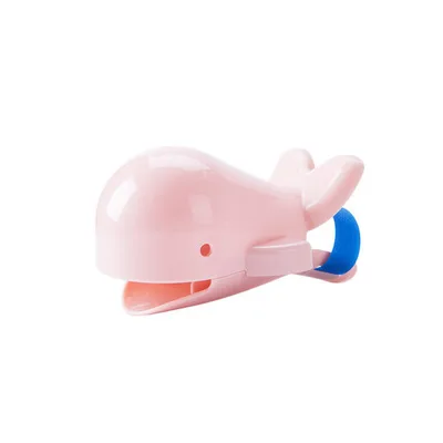 Детский милый Дельфин щетка для ванной комнаты кран расширители детей мытье рук удобный защитный чехол для ребенка моющий помощник инструменты - Цвет: Pink