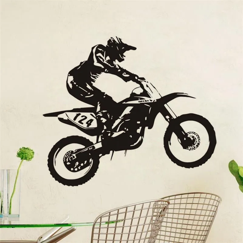 Motor Racing Home Decor Art Wall Sticker Dirt Bike Vinyl Self Adhesive