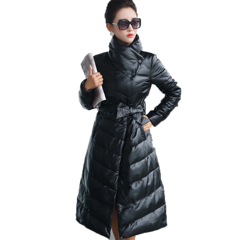 

New Sheepskin Coat Real Genuine Leather Jacket European Autumn Winter Jacket Women Clothes Vintage White Duck Down Coat Z946