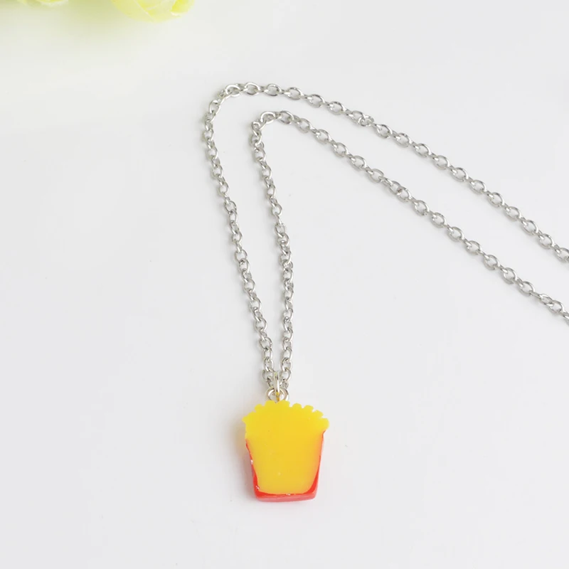 QIHE-JEWELRY-2pcs-set-Fast-Food-Whimsical-Miniature-Cheeseburger-Fries-French-Fries-Burger-Necklace-Set-Best(3)