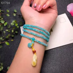 Оптовая продажа 4 мм бусины Природный Амазонит камень браслет Для женщин Модные украшения Бесплатная доставка