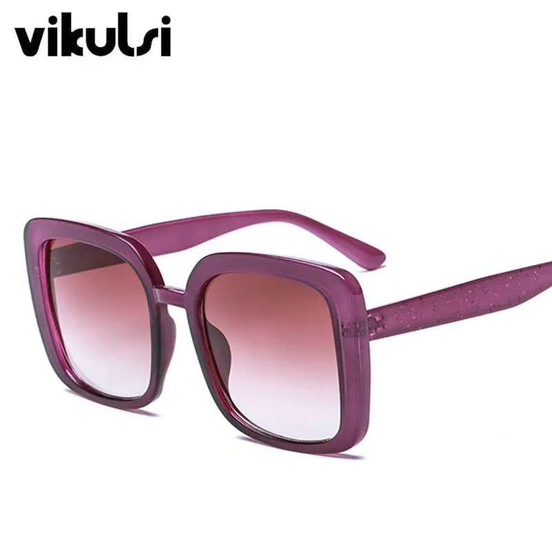 Квадратные женские солнцезащитные очки, модные солнцезащитные очки, роскошные Брендовые очки, дизайнерские солнцезащитные очки для женщин, мужчин, женщин, UV400 - Цвет линз: D500 purple tea