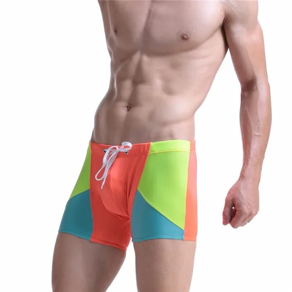 Сексуальные мужские плавки Для мужчин; плавки для серфинга доска пляжная одежда шорты мужские плавки, боксёры для плавания Шорты Плавание костюмы гей чехол - Цвет: Оранжевый